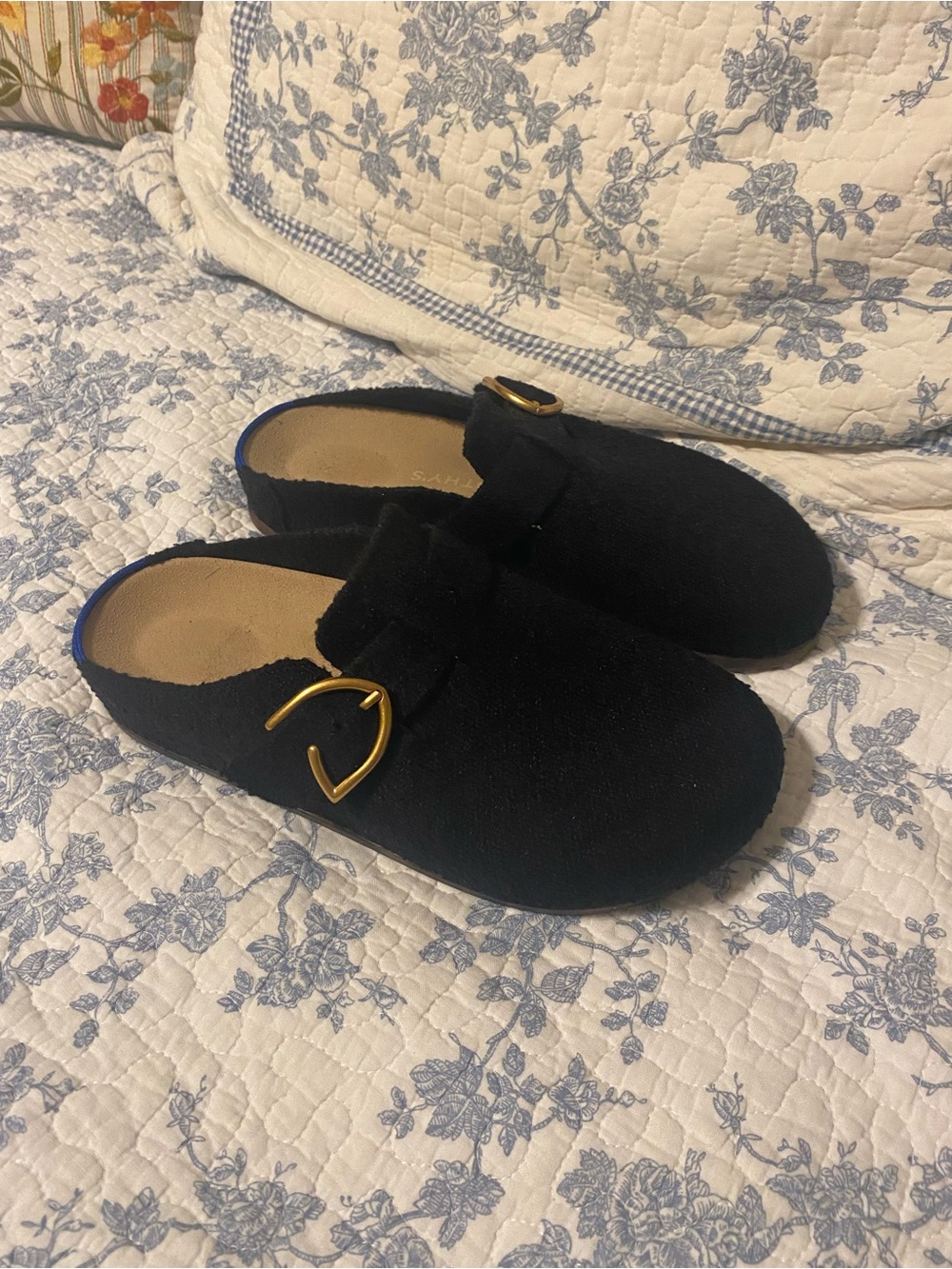 Rothy’s The Buckle Clog Soft Black Boucle Size 8